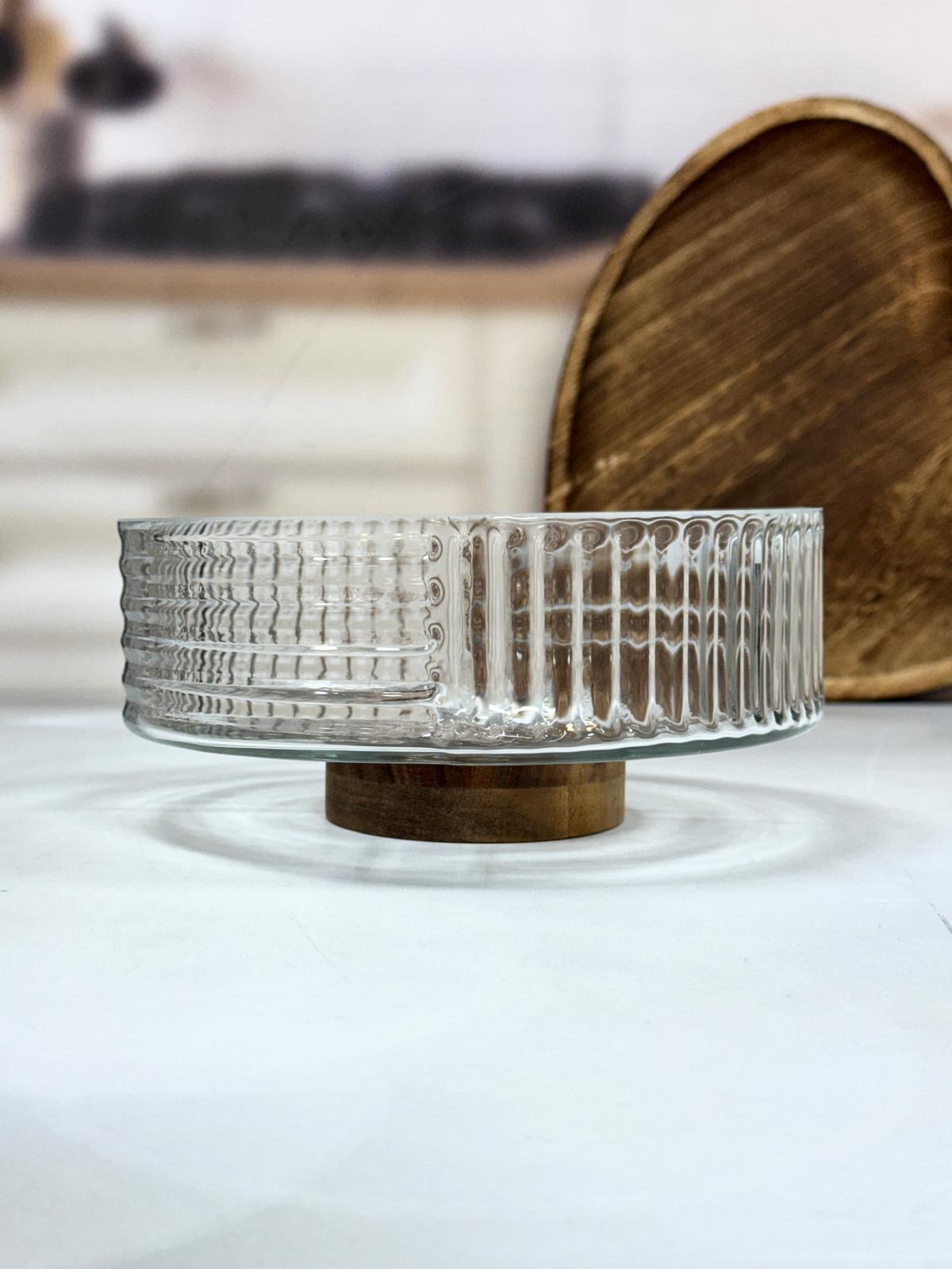 Akasya Standlı Cam Kase 21 Cm