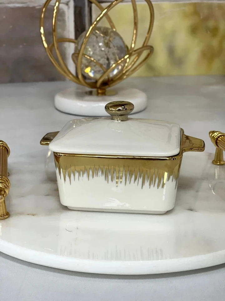 ACAR Safira Collection Kapaklı Kase Porselen