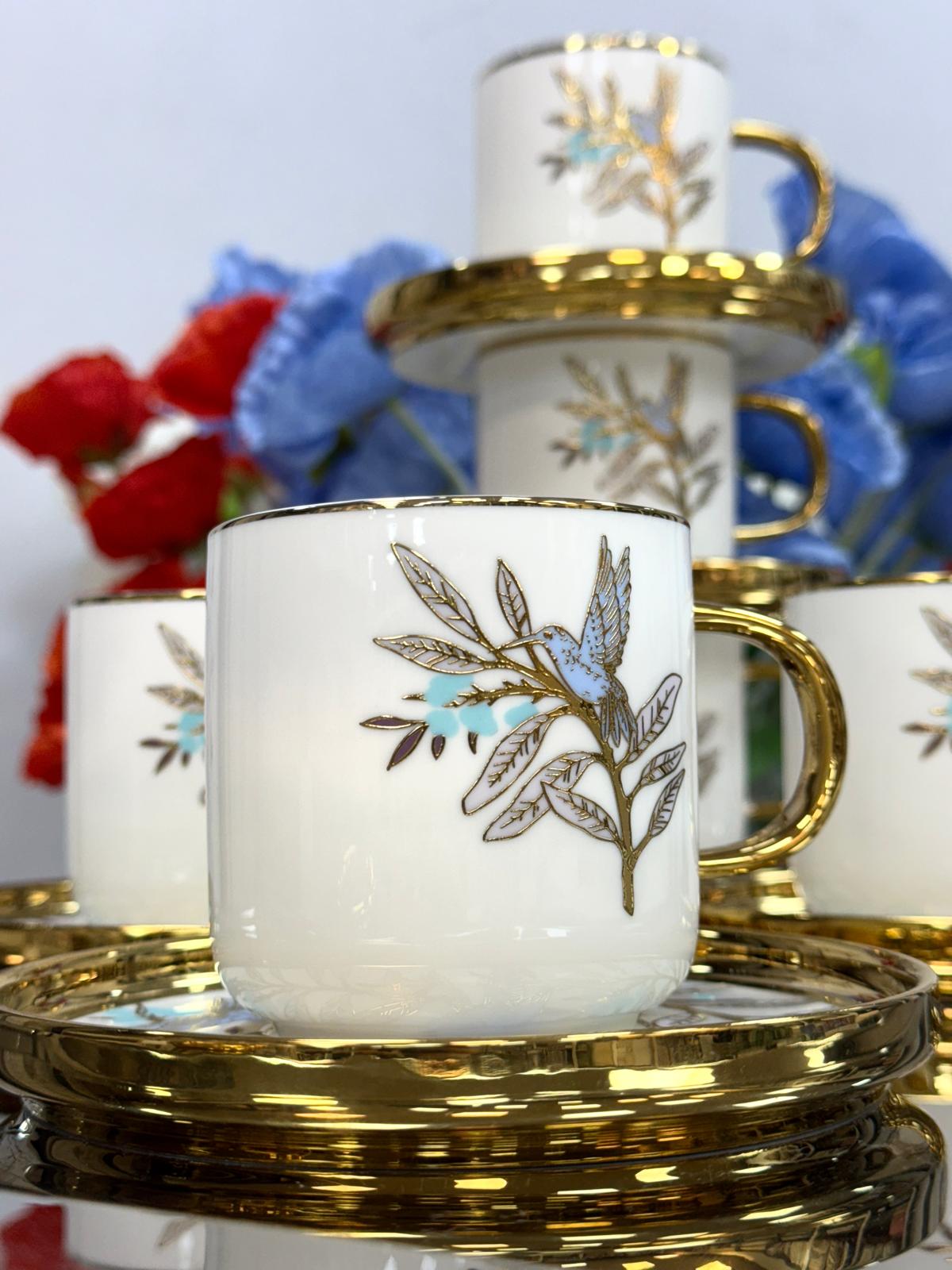 Porselen 6 Kişilik Çay Seti 200 cc