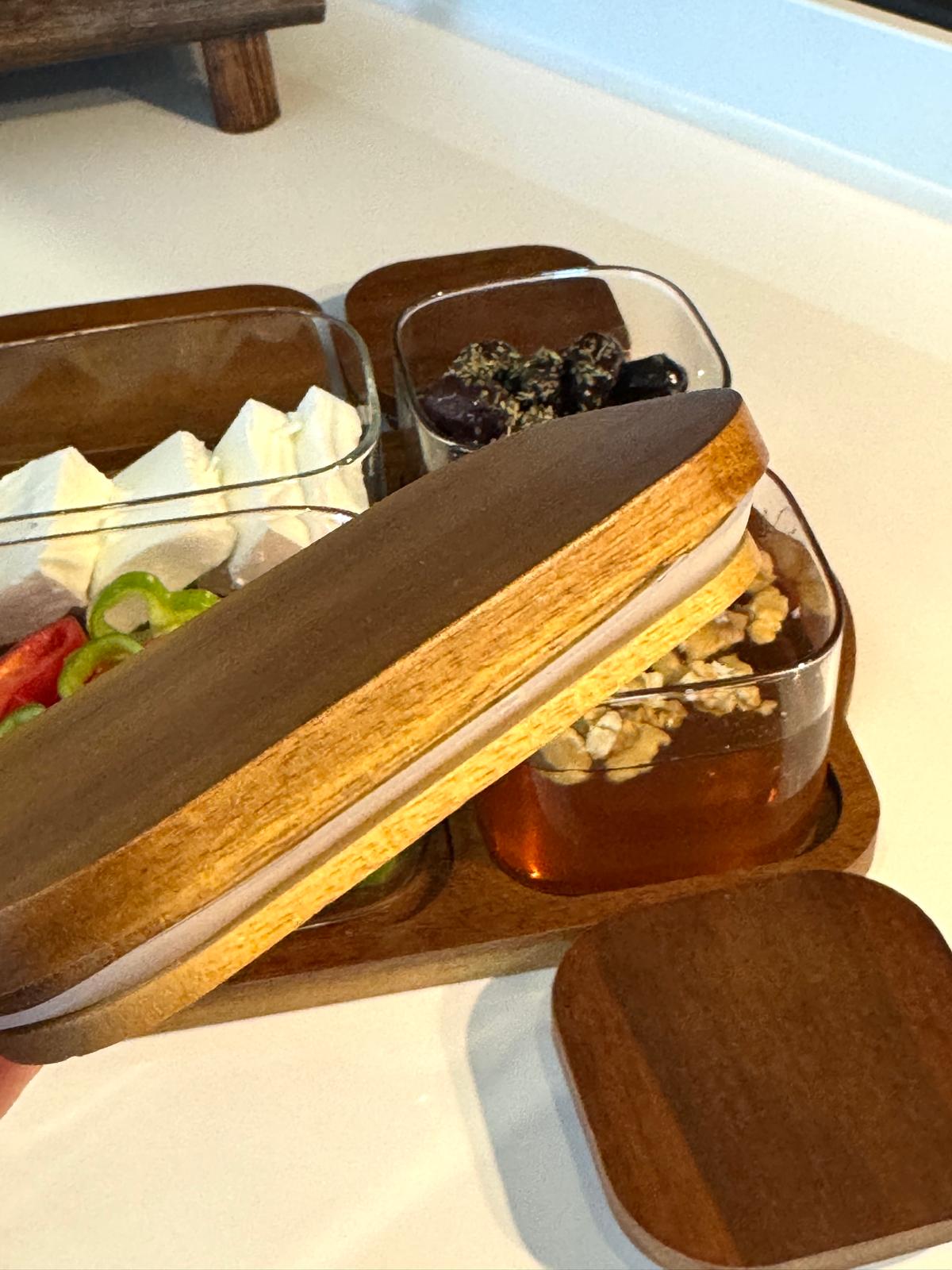 Akasya Kapaklı Cam Kahvaltılık Seti