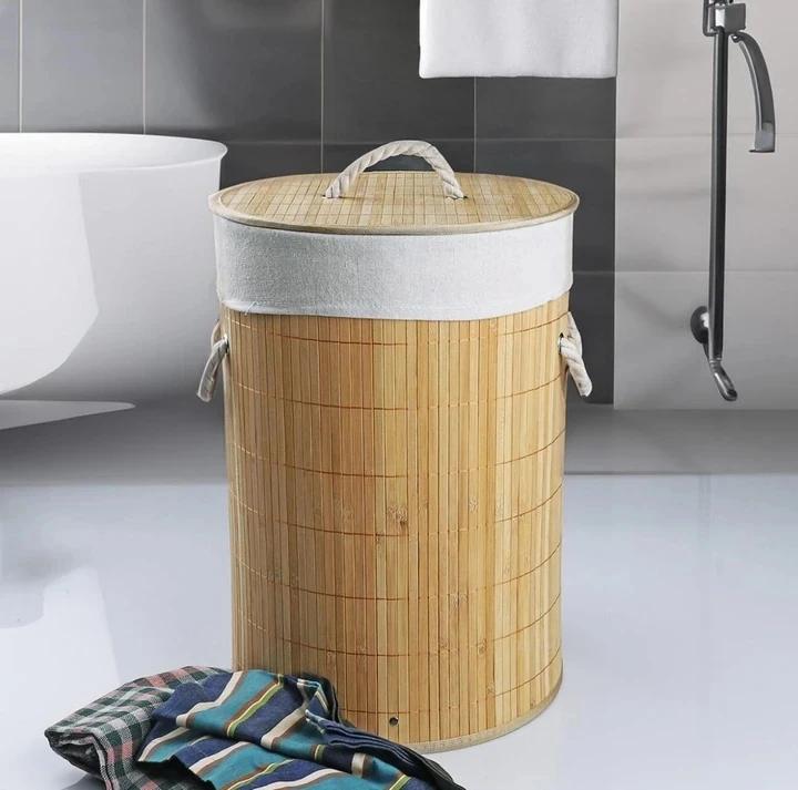 Bambu Yuvarlak Çamaşır Sepeti 58 litre