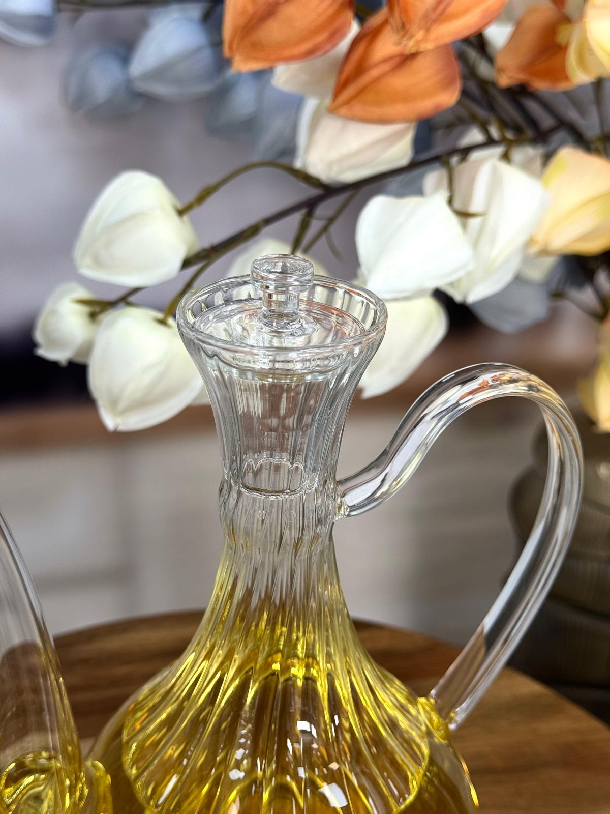 MIEN İBRİKLİ ÇİZGİLİ CAM YAĞDANLIK 750 ML
