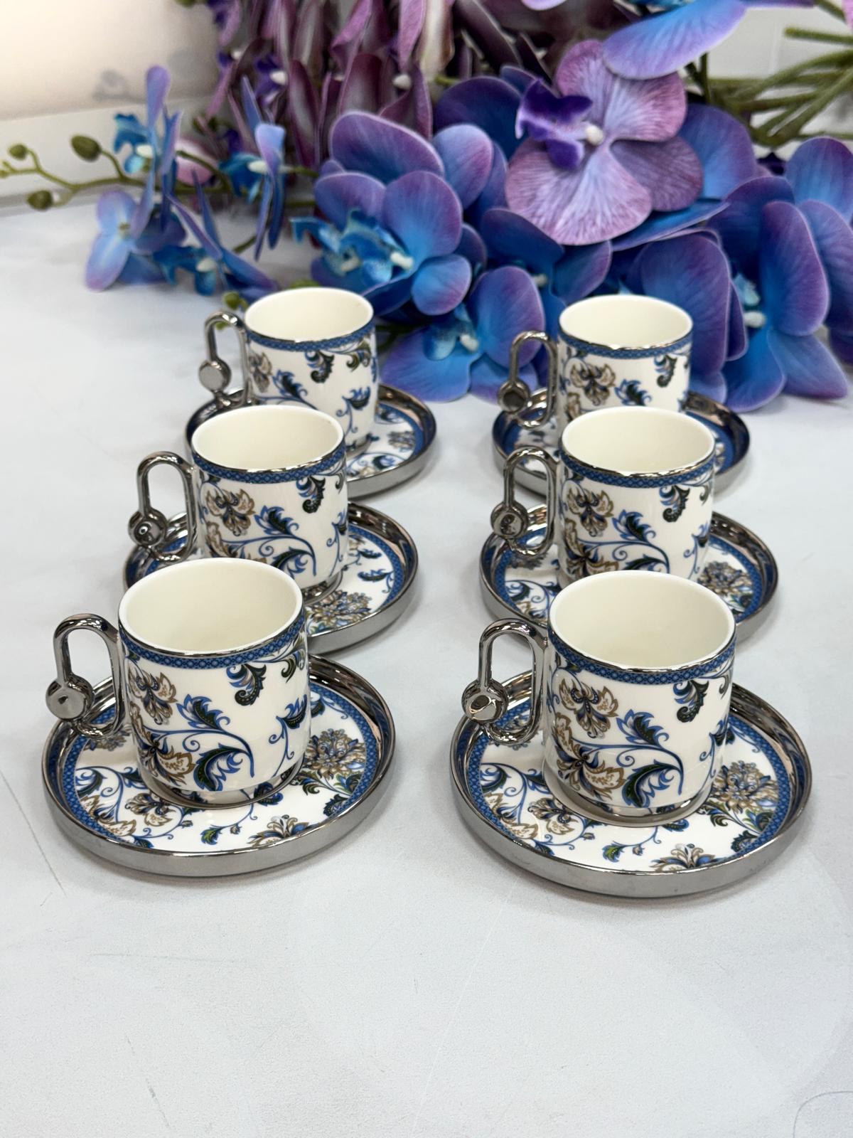 Silver 6 Kişilik Porselen Fincan Takımı 90 ml