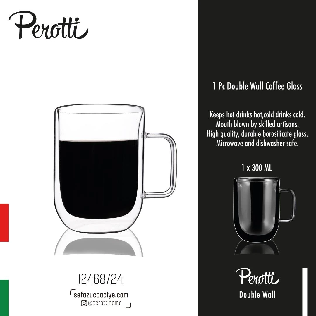 Perotti Perotti Double Wall 300 ml Cam Kupa