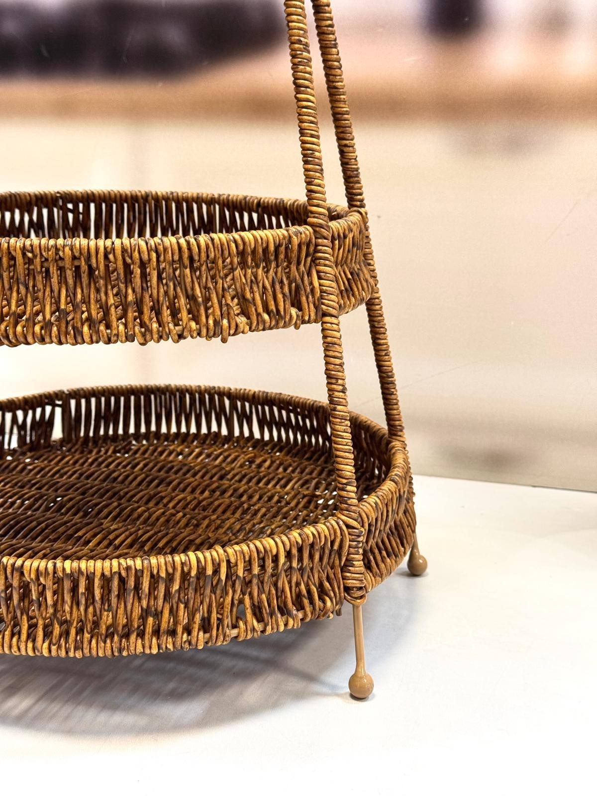 KOSAVA Kosova 3 Katlı Rattan Sunumluk