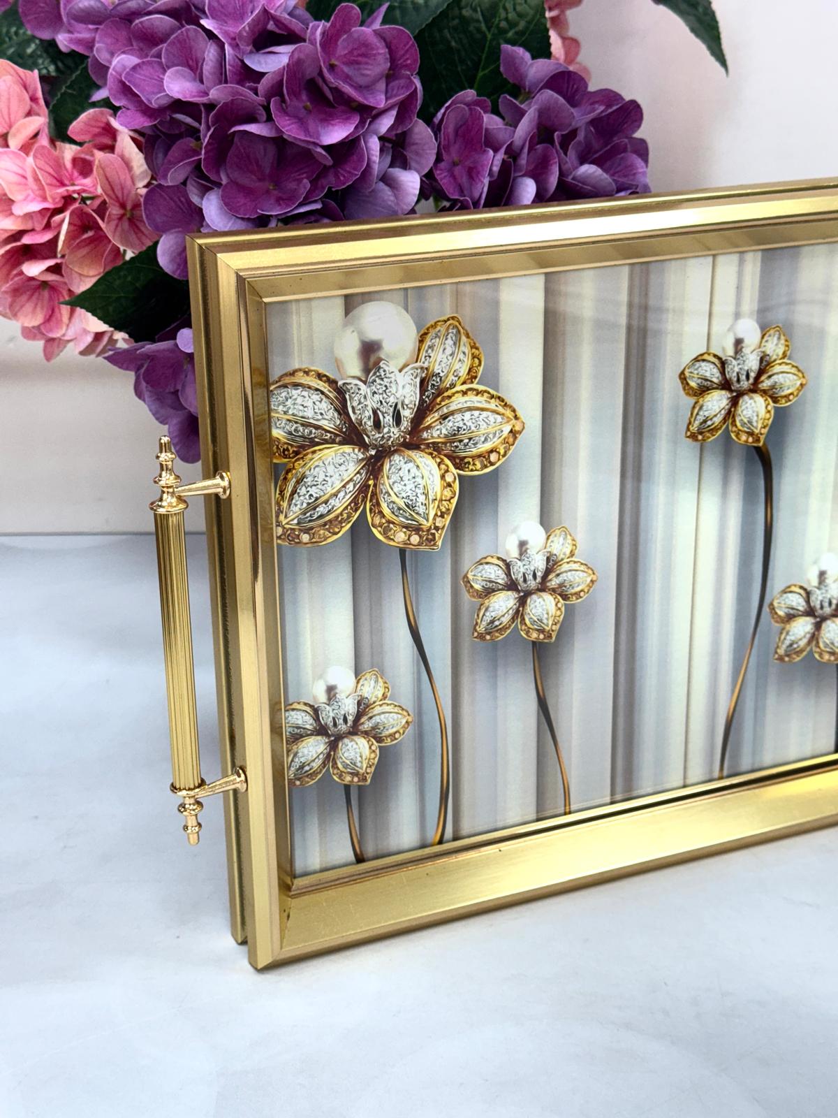 Ahşap Çerçeveli Cam Tepsi