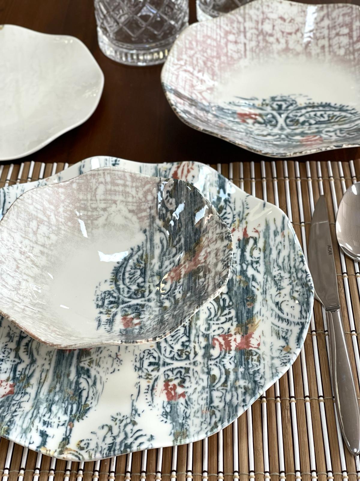 GÜRAL PORSELEN Güral Porselen Nesrin Yemek Takımı Reaktıf DG 24 Parça