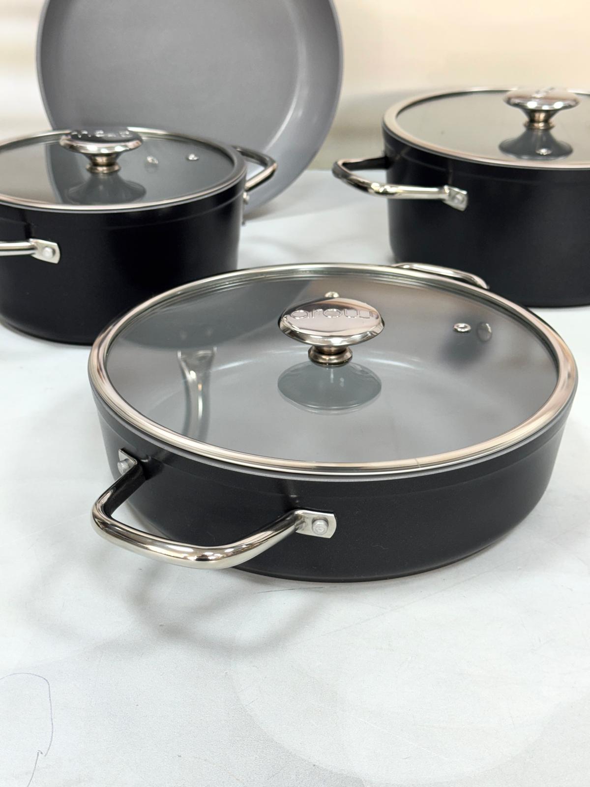 CORNHİLL 7 PARÇA SERAMİK TENCERE SETİ SİYAH