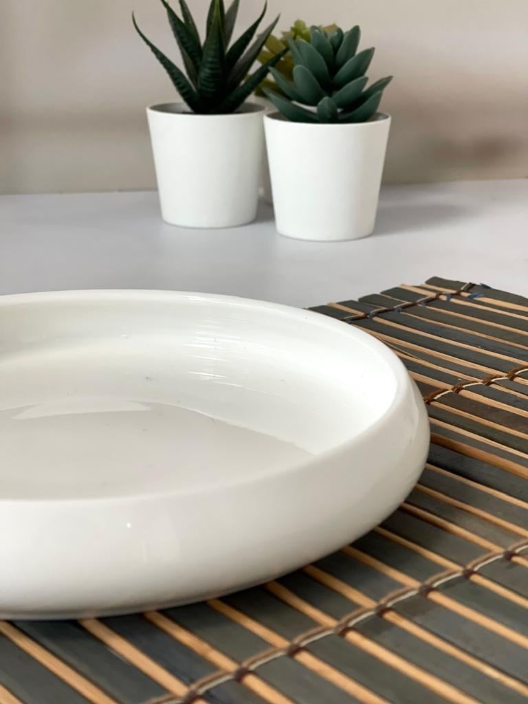 ACAR Bıanco Perla Porselen Yuvarlak Tabak 18x3 Cm