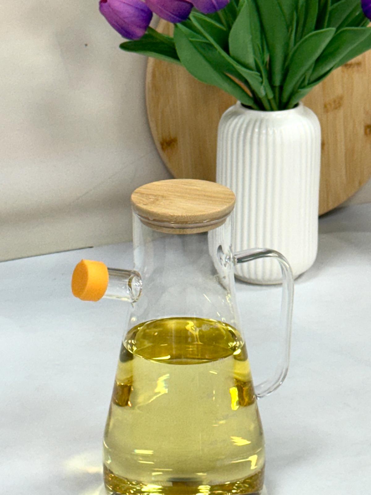 MARY BAMBU KAPAK 900 ML CAM YAĞDANLIK