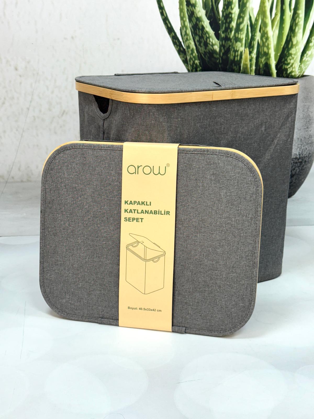 Kapaklı Katlanabilir Kare Sepet
