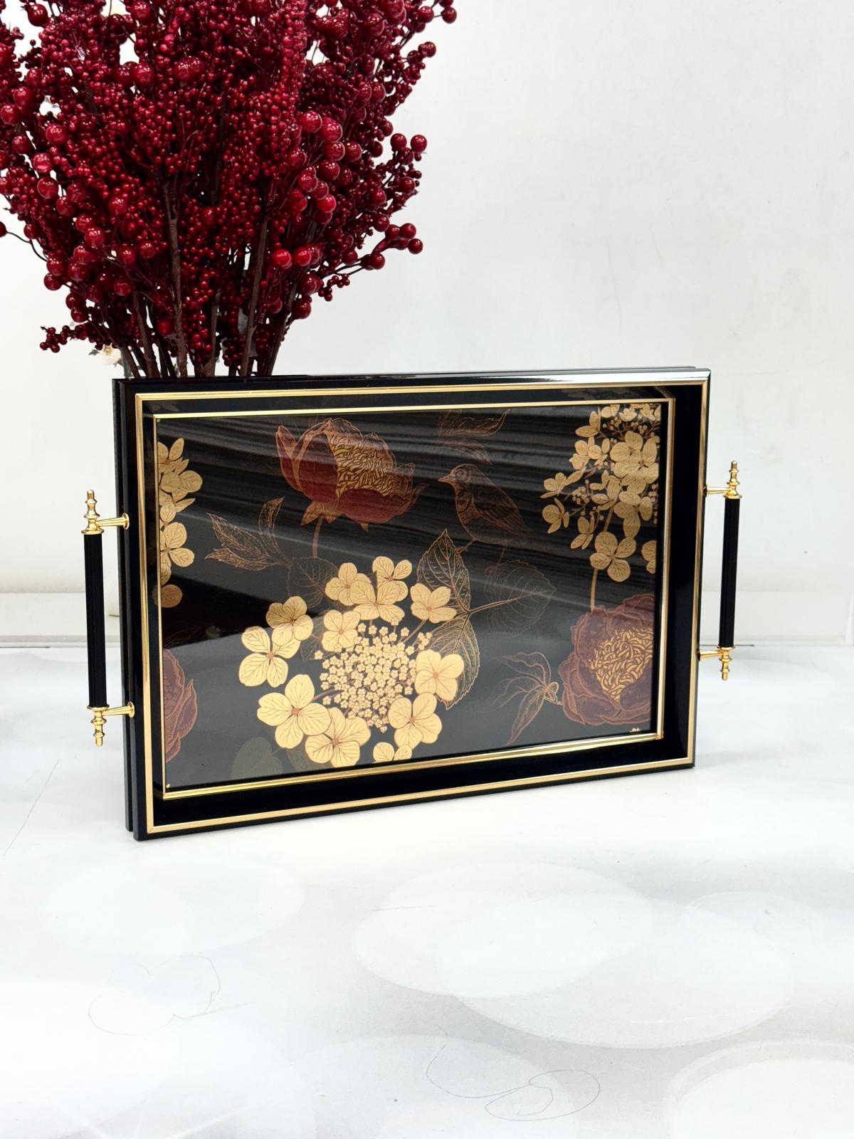 Dikdörtgen Lüx Tepsi Küçük Kuşlu 45/31 Cm