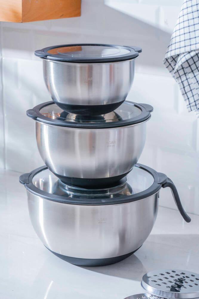 FOCUS PRO 16-20-24 CM KARIŞTIRMA KABI SETİ SİYAH KAPAK