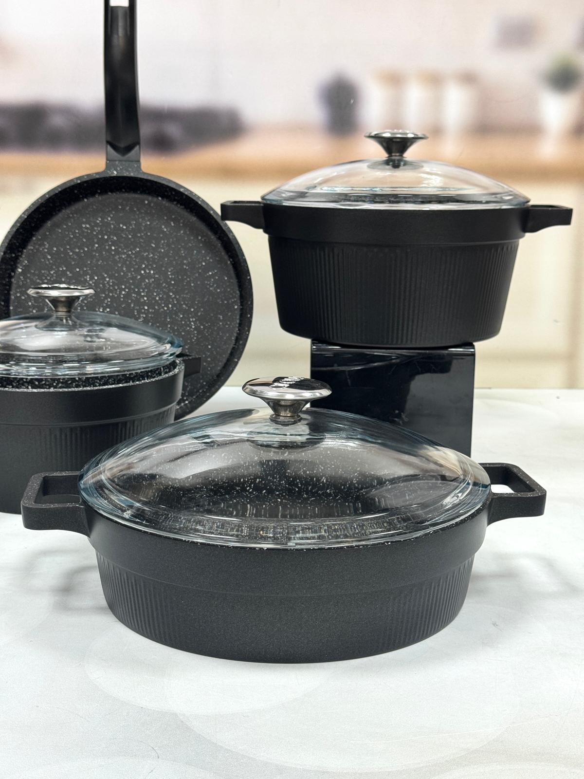 HARMONY 7 PARÇA DÖKÜM TENCERE SETİ SİYAH