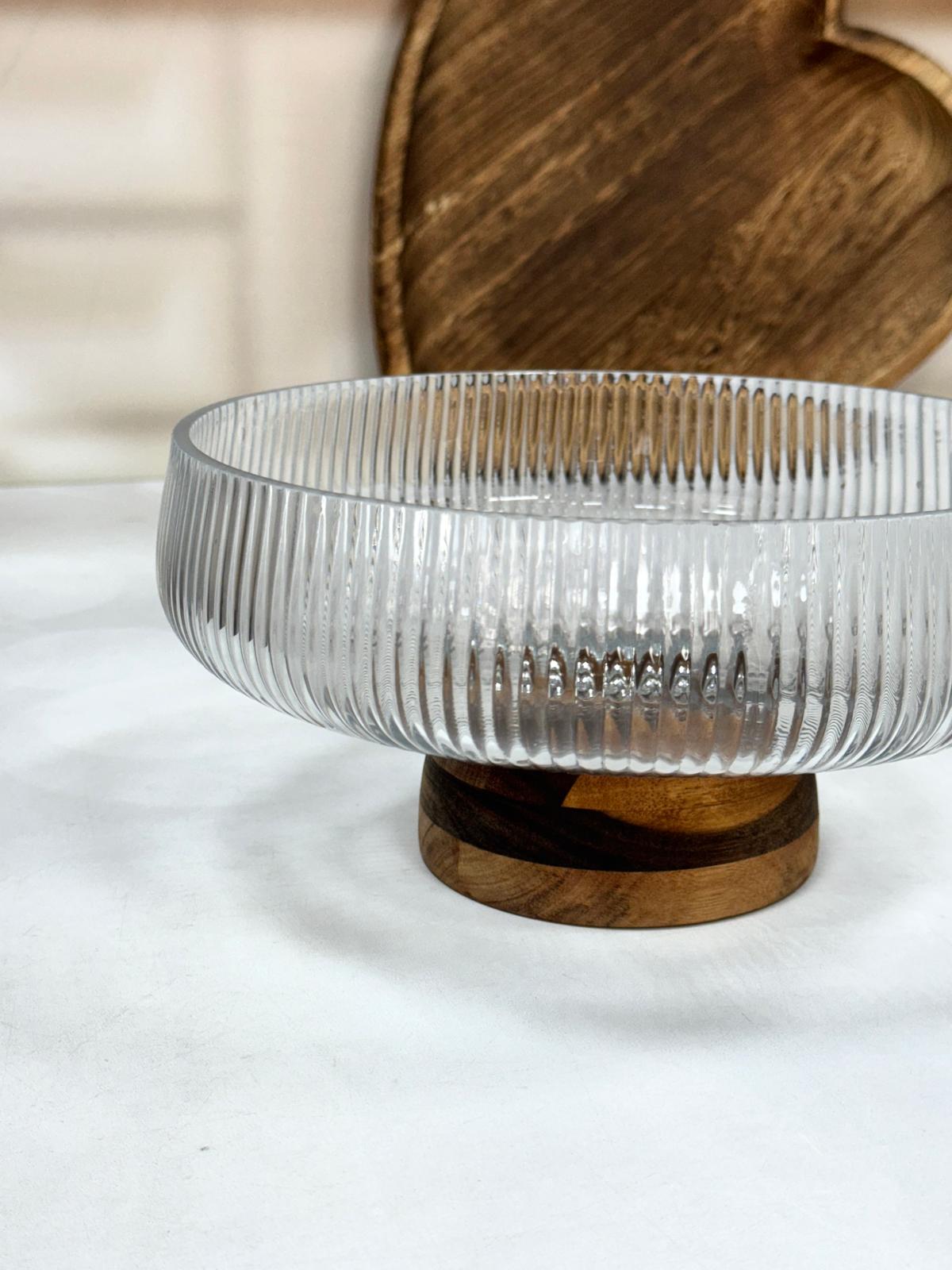 Akasya Standlı Cam Kase 24 Cm