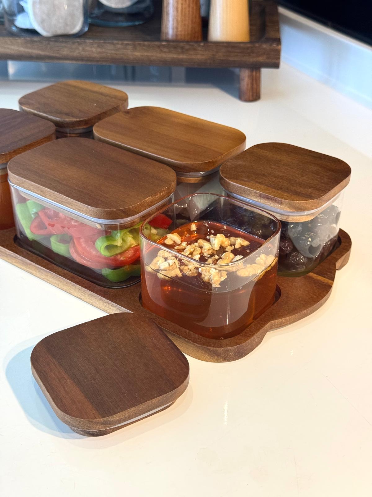 Akasya Kapaklı Cam Kahvaltılık Seti