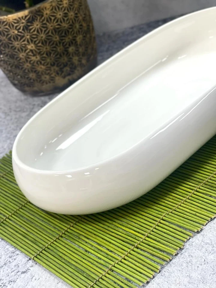 ACAR Bıanco Perla Oval Tabak 35 CM