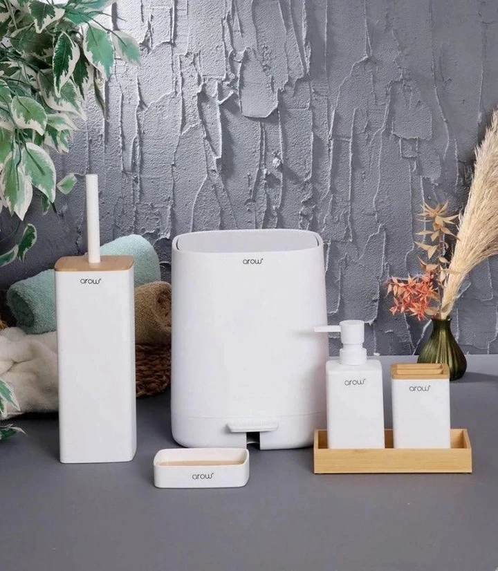 AROW Arow Beyaz Akrilik 6 Prç Banyo Seti