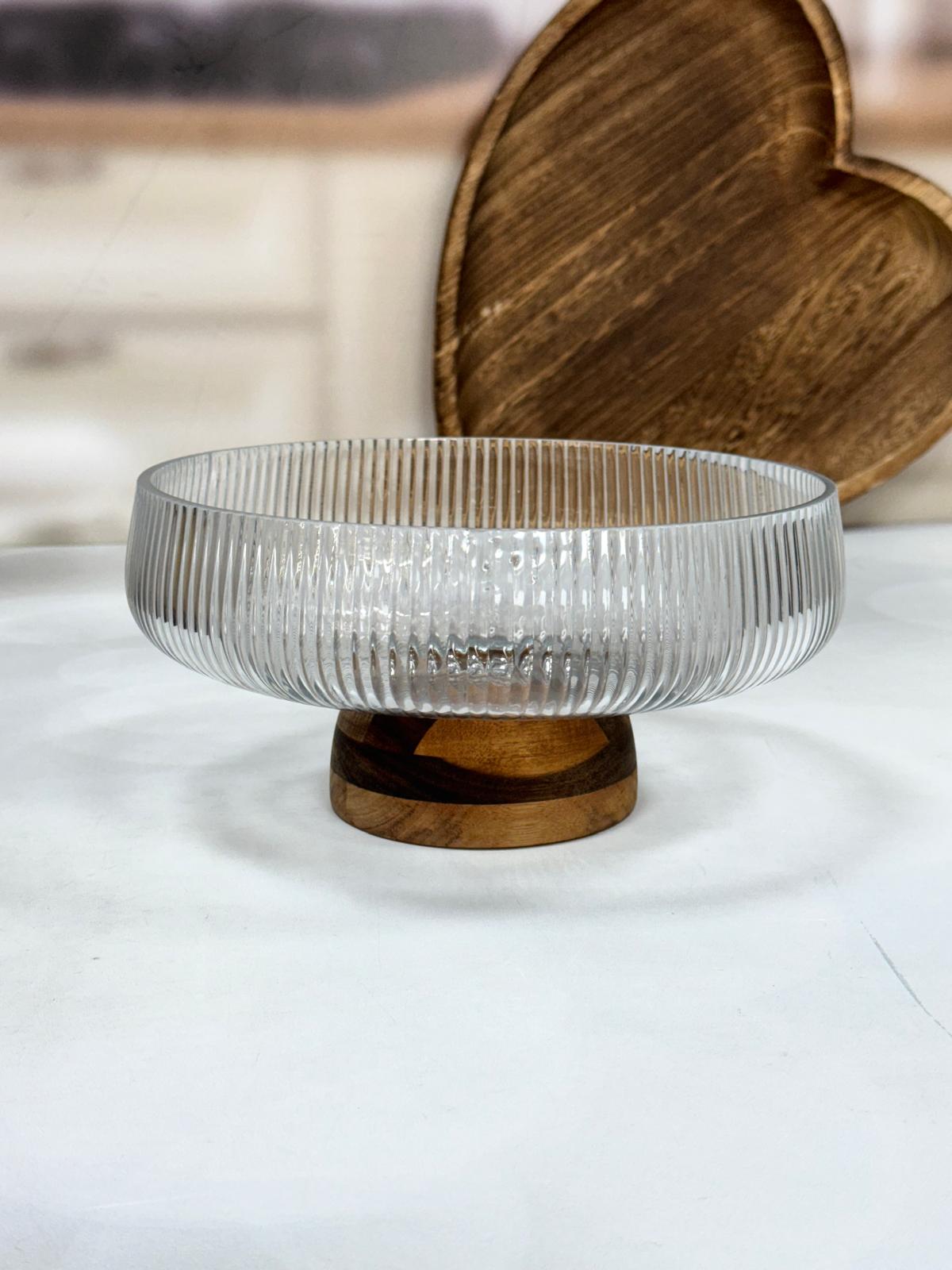 Akasya Standlı Cam Kase 24 Cm