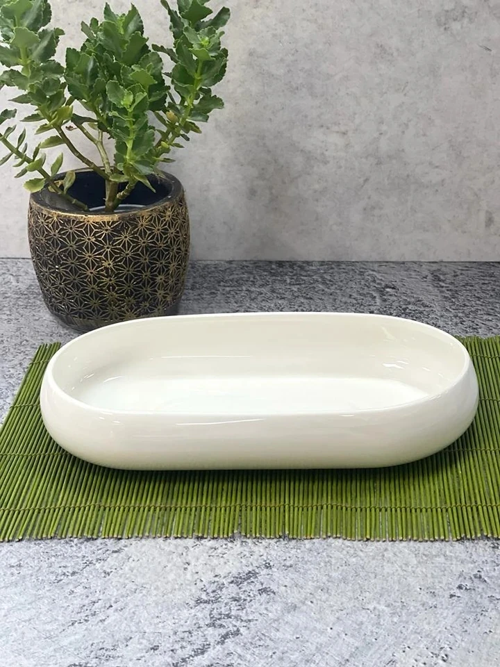 ACAR Bıanco Perla Oval Tabak 35 CM