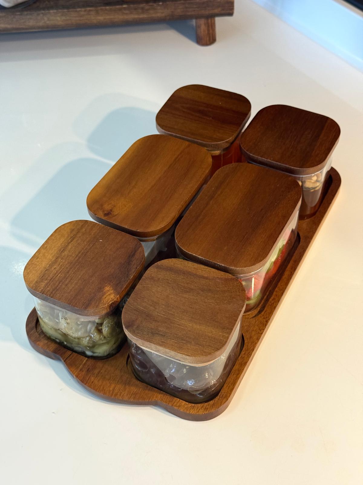 Akasya Kapaklı Cam Kahvaltılık Seti