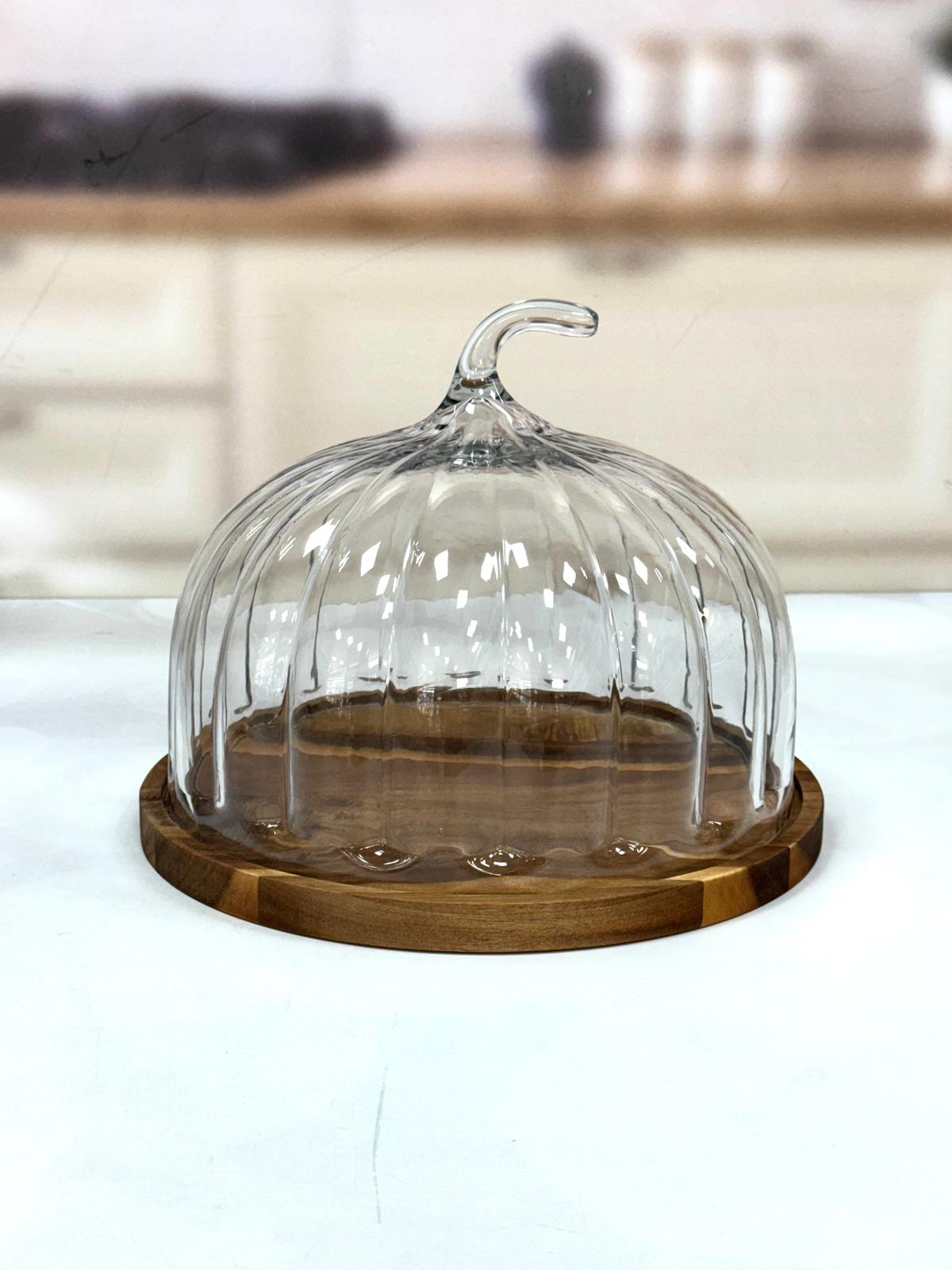 Akasya Standlı Ayaksız Model Cam Fanus 31 Cm