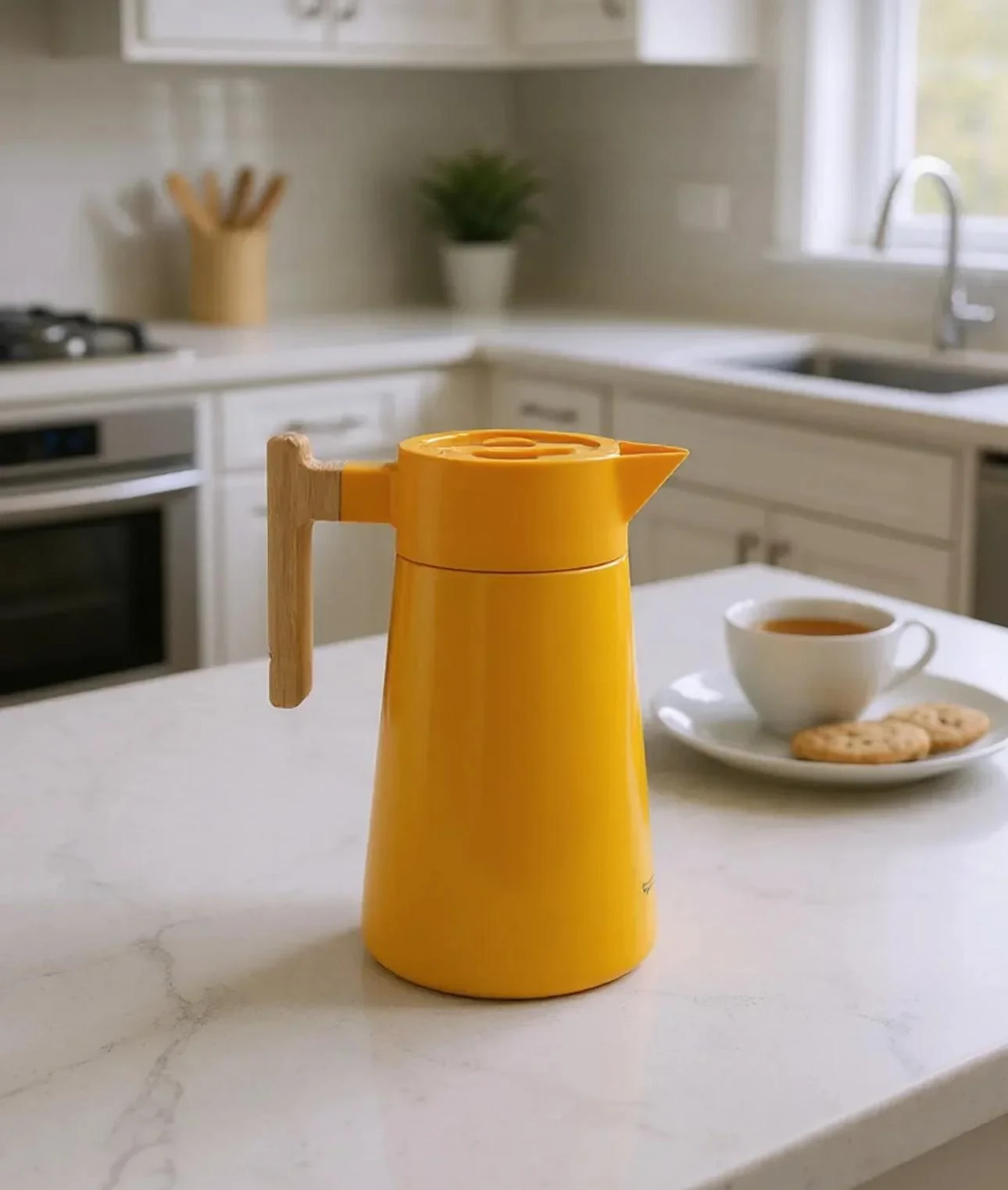 NORTH BAMBU SAPLI ÇELİK TERMOS 2 LİTRE-TURUNCU