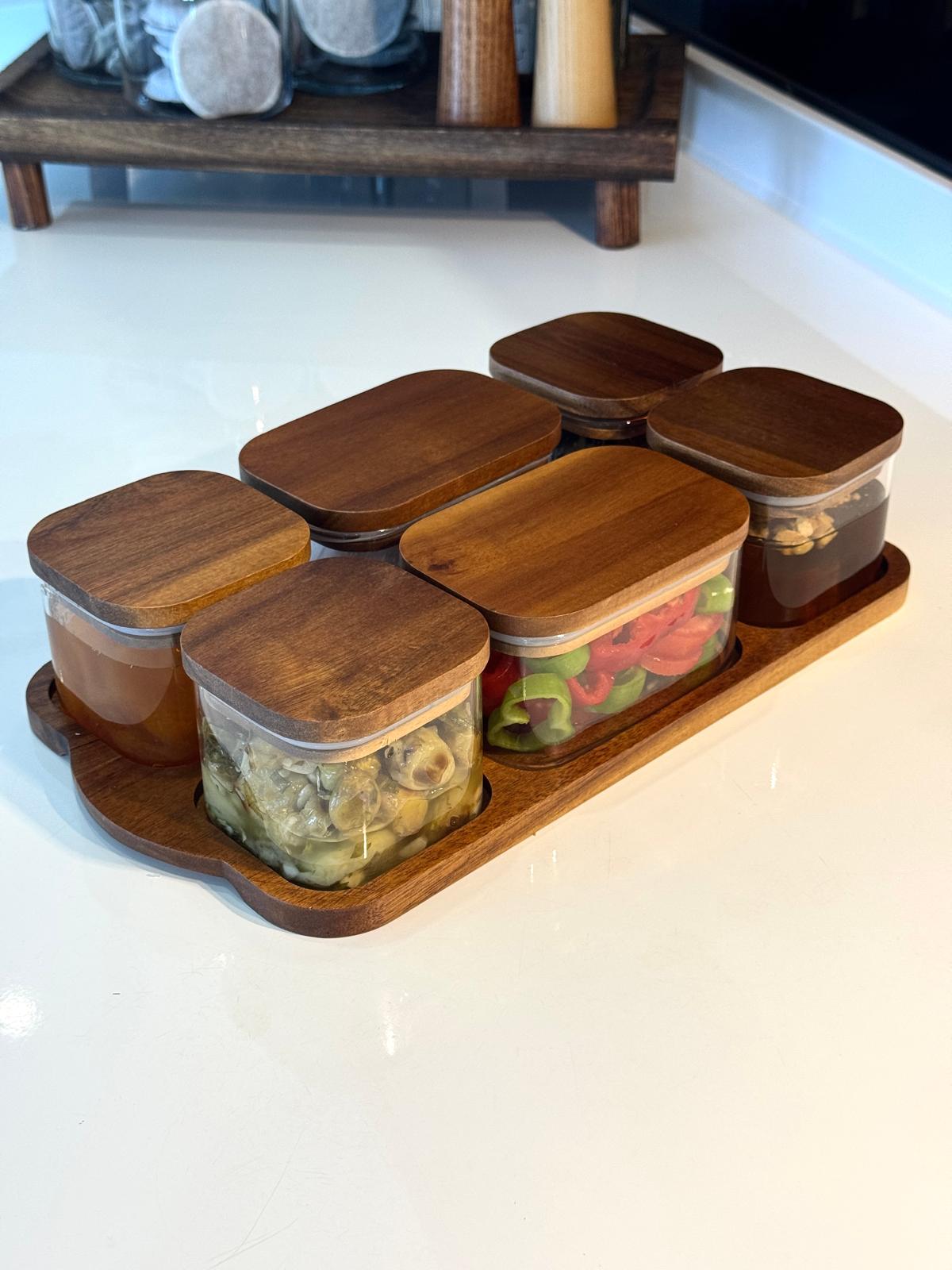 Akasya Kapaklı Cam Kahvaltılık Seti