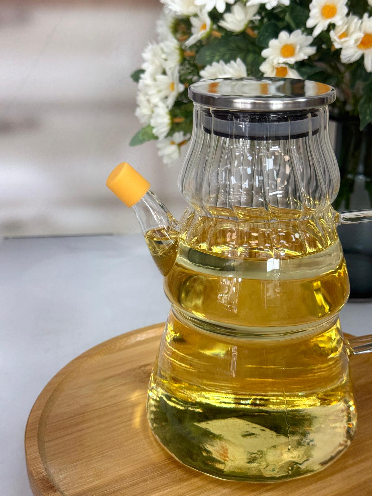 Metal Kapaklı Cam Yağdanlık 1000 ml