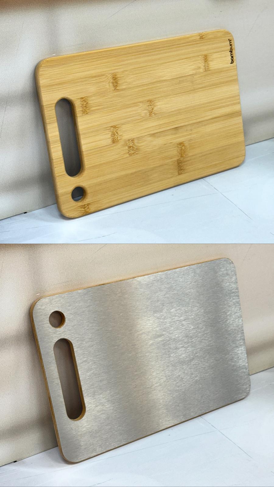 Çift Taraflı Çelik Ve Bambu Kesme Tahtası 30/20 Cm