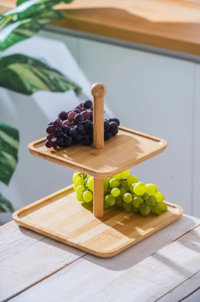 Bambu 2 Katlı Sunumluk 25/20 cm