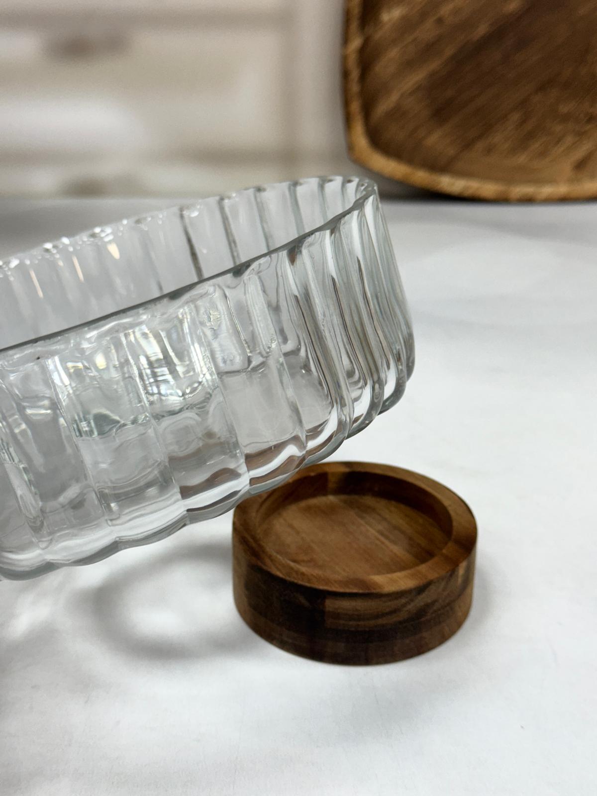 Akasya Standlı Cam Kase 21 Cm