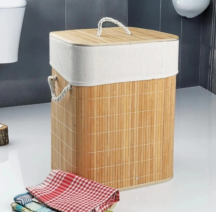 KOSAVA Bambu Dikdörtgen Kirli Sepeti 72 Litre