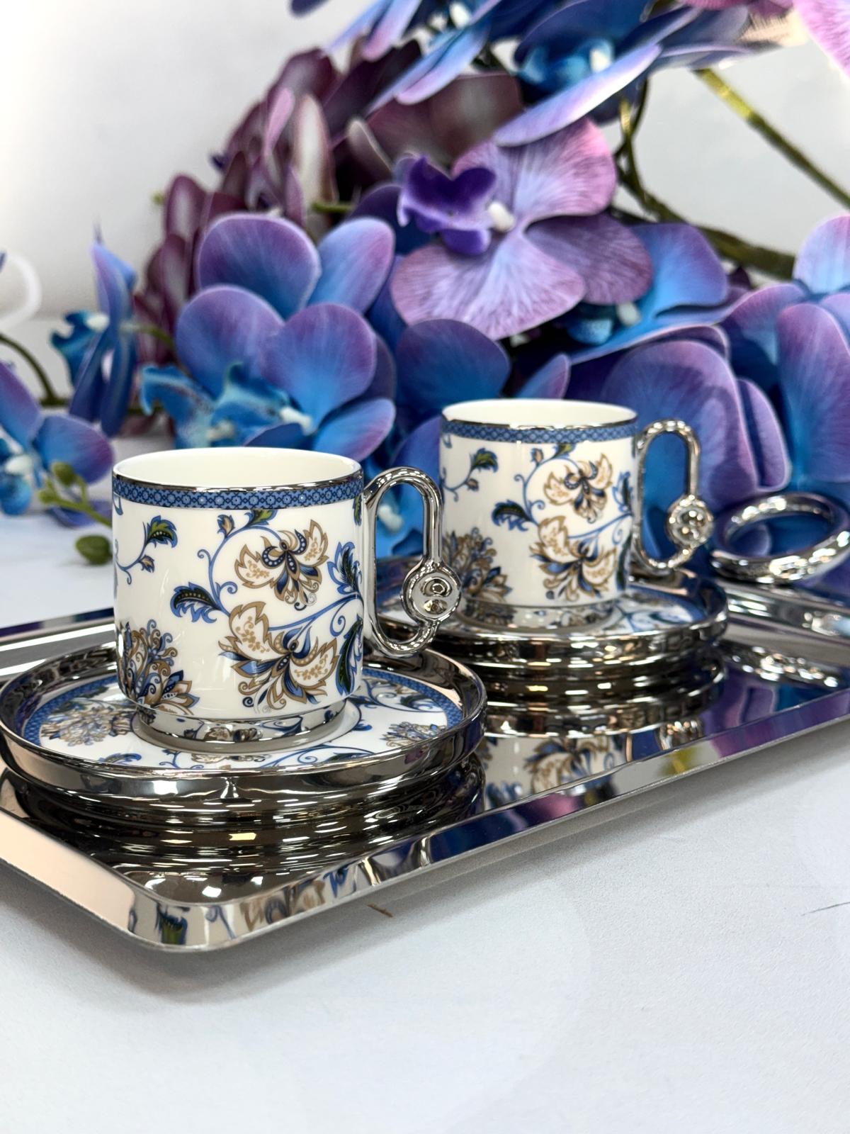 Silver 6 Kişilik Porselen Fincan Takımı 90 ml