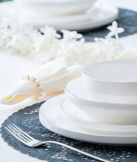 ACAR Sılver Rise 6 Kişilik 24 Parça Yemek Takımı- GÜMÜŞ