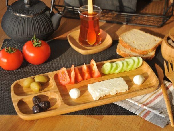 BAMBUM FİLA 3 BÖLMELİ BAMBU SUNUM TABAĞI 14/33 CM