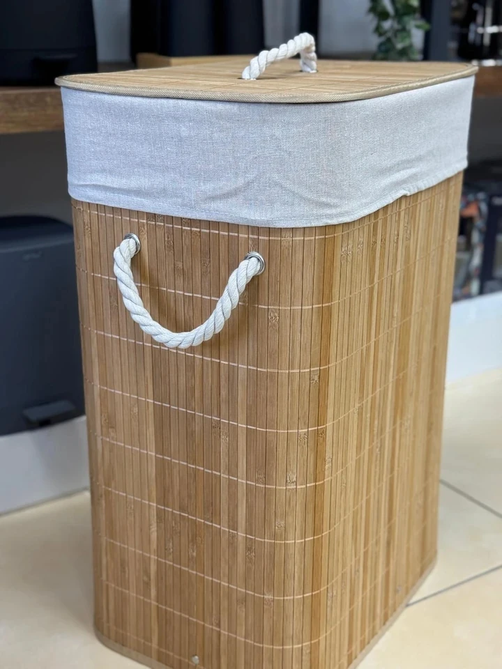 KOSAVA Bambu Dikdörtgen Kirli Sepeti 72 Litre