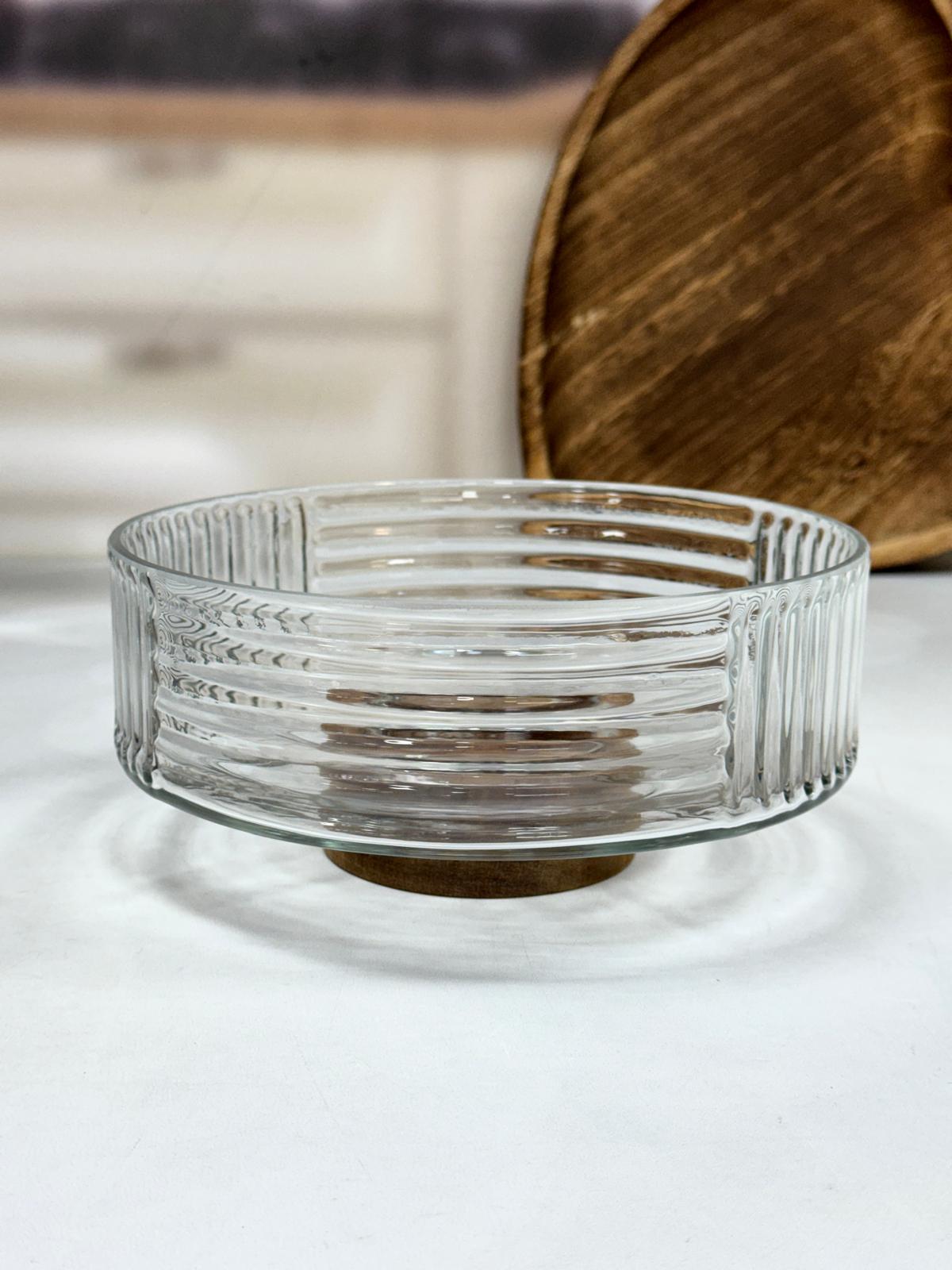 Akasya Standlı Cam Kase 21 Cm