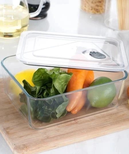 ACAR CAM DİKDÖRTGEN VAKUMLU SAKLAMA KABI 2,6 LT