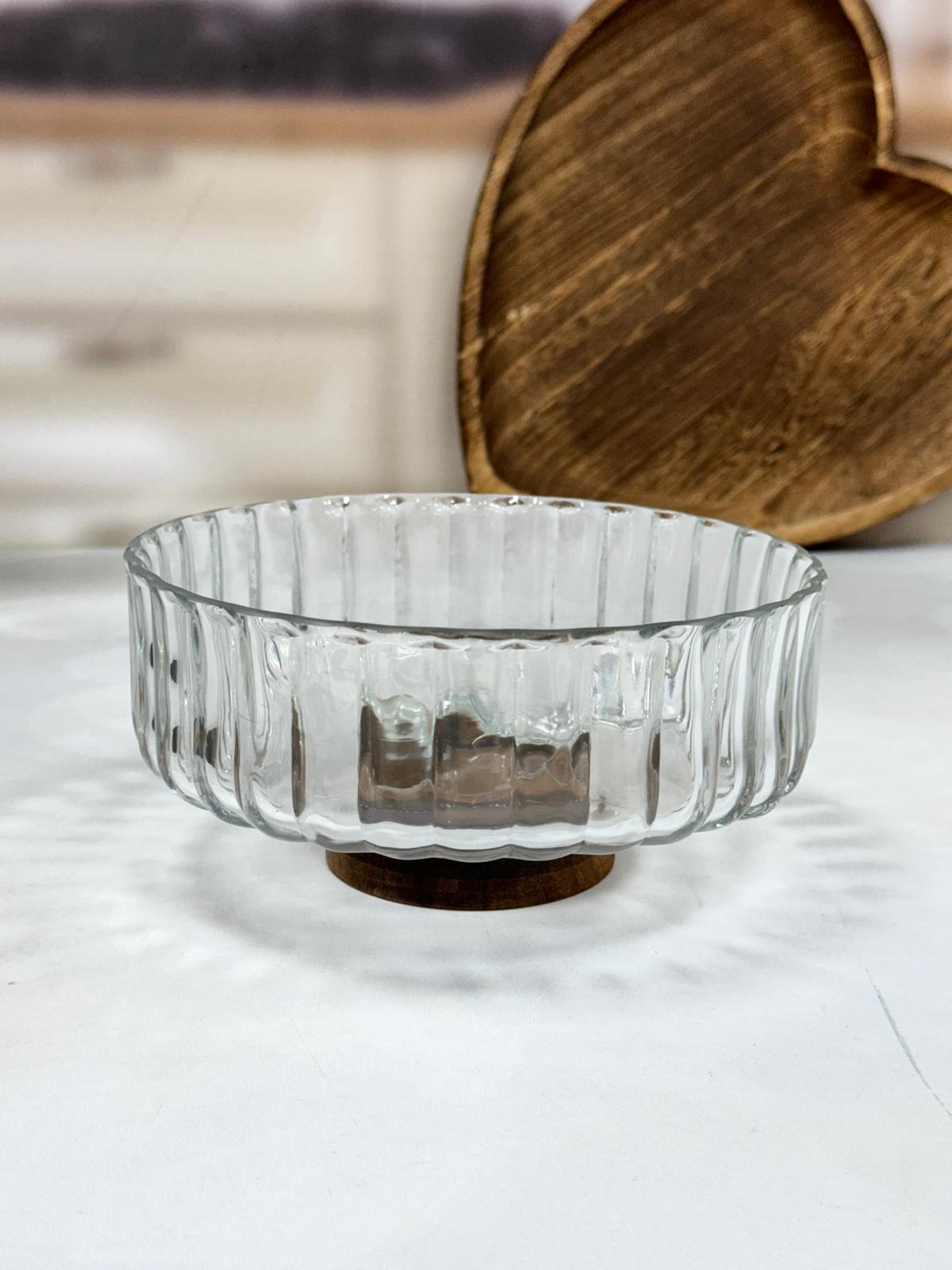 Akasya Standlı Cam Kase 21 Cm