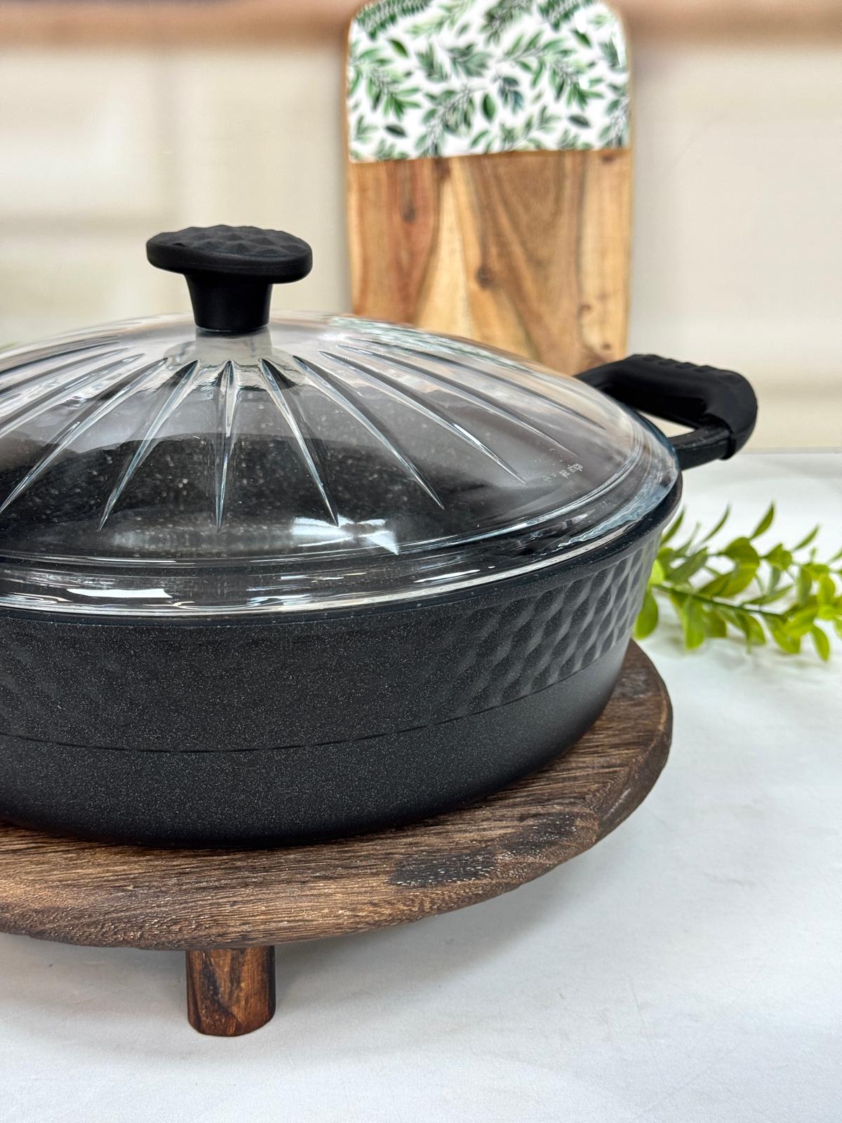 Dıamente 30 Cm Granit Döküm Basık Model Tencere