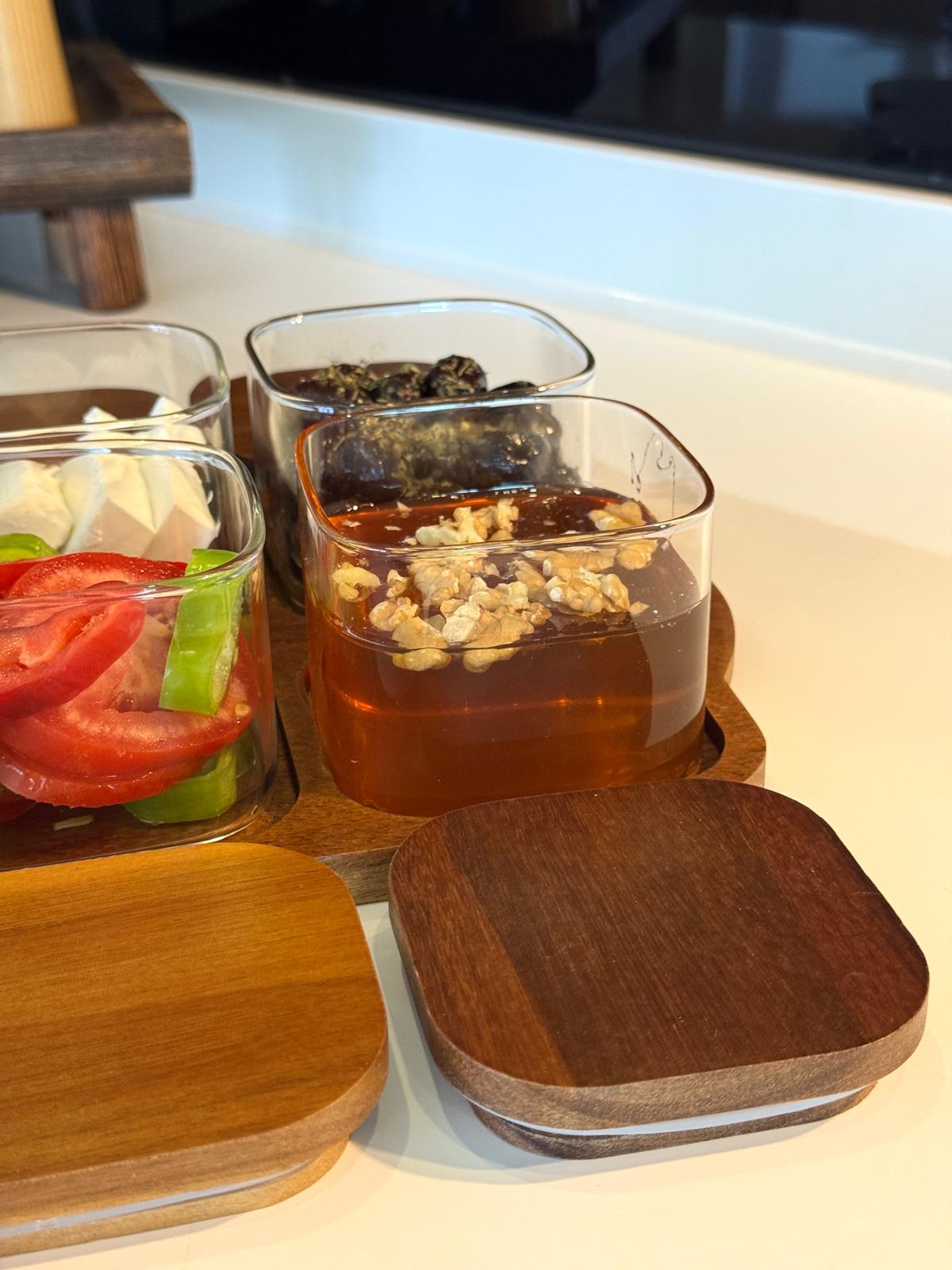 Akasya Kapaklı Cam Kahvaltılık Seti