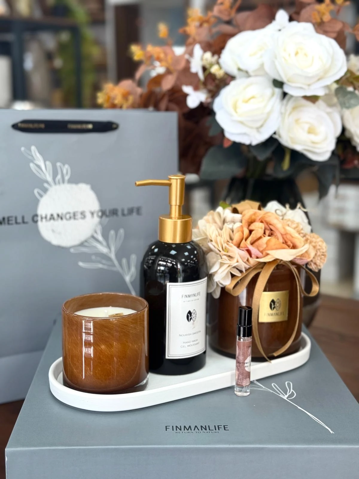 Tasarım Mumluk Seti-Amber