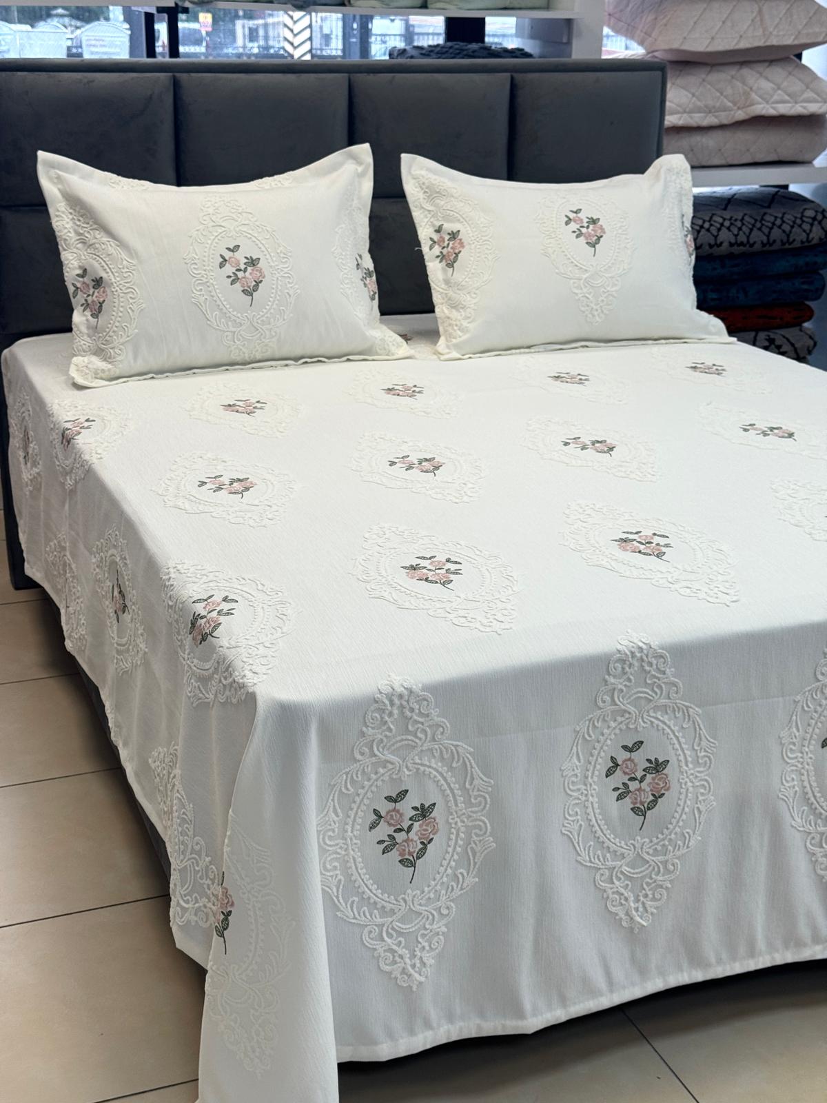 Ottoman Nakışlı Pike Takımı 260/260 cm