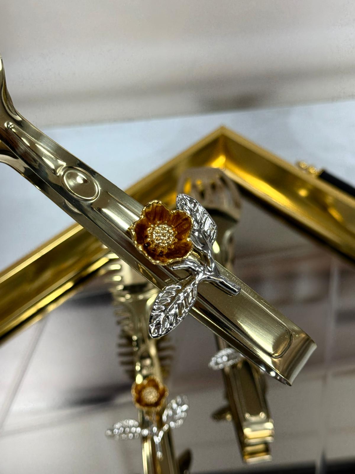 3 Lü Güllü Gold Maşa 22 Cm