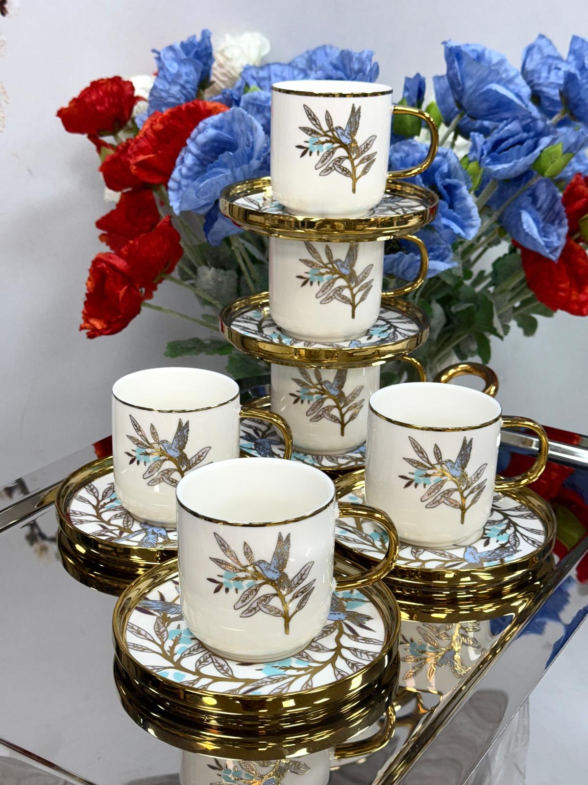 Porselen 6 Kişilik Çay Seti 200 cc