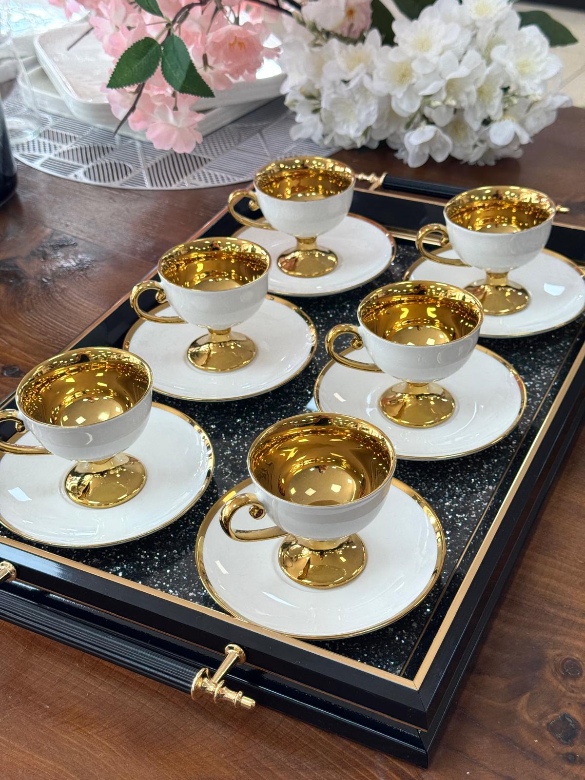 KOSAVA 6 Kişilik Porselen Fincan Takımı 90 cc