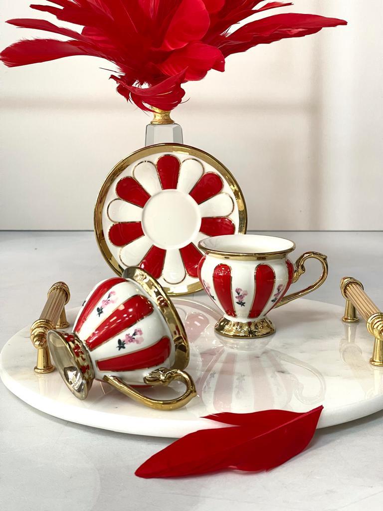 ACAR Scarlet 6 Lı Kahve Fincan Takımı