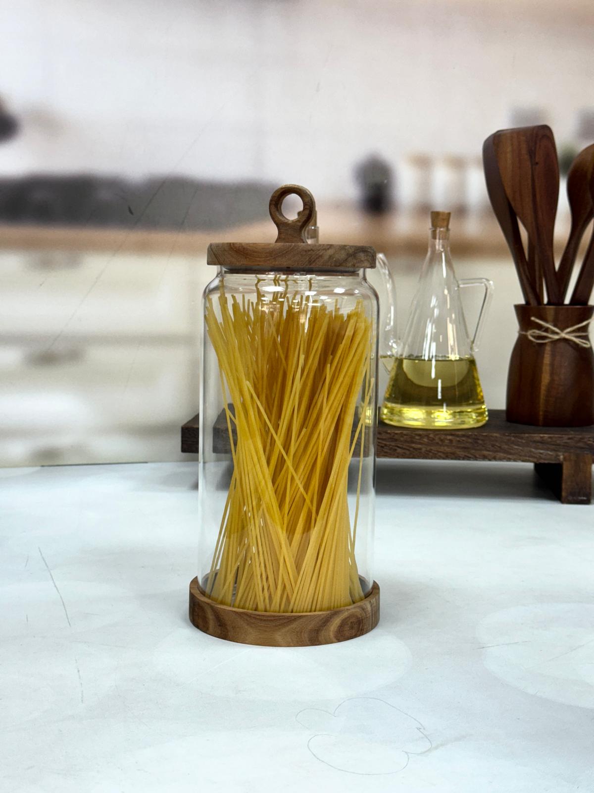 Nora 2350 Ml Akasya Kapak Ve Standlı Kavanoz