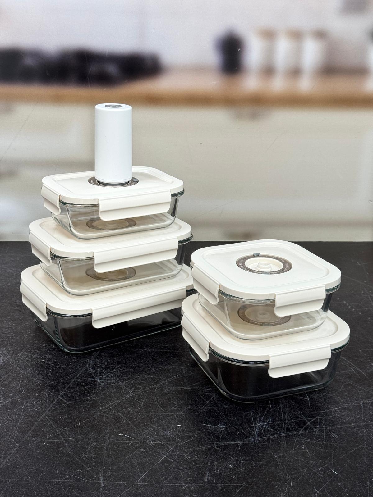 QUİNN CAM VAKUM MAKİNELİ SAKLAMA KABI SETİ